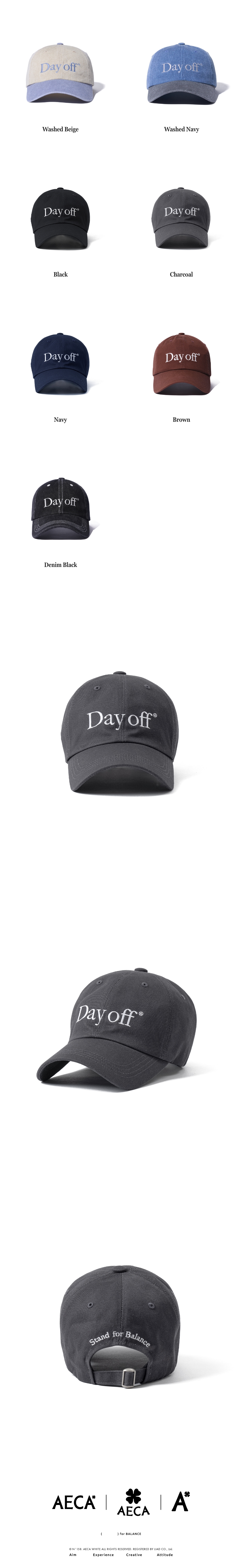 MUSINSA公式 | AECA WHITE DAY OFF CAP-CHARCOAL